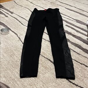 Spanx Leggings with Faux Leather Panels